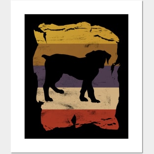 Boerboel Distressed Vintage Retro Silhouette Posters and Art